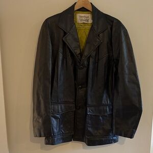 Saranac vintage Blue Leather Jacket